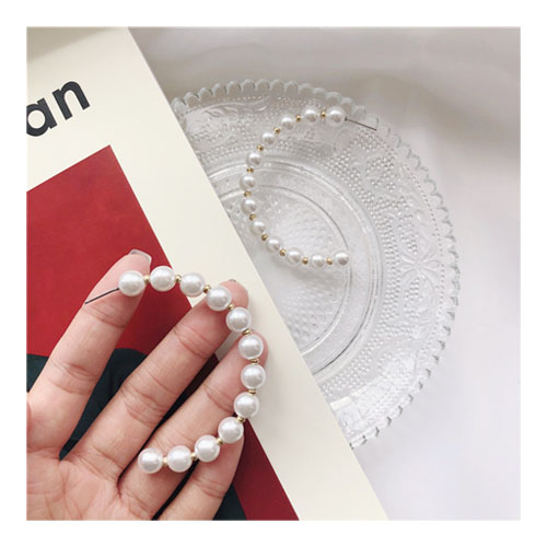 A-TT-81PEARLS White Pearls Semi Ring Trendy Korean Earstuds - Click Image to Close